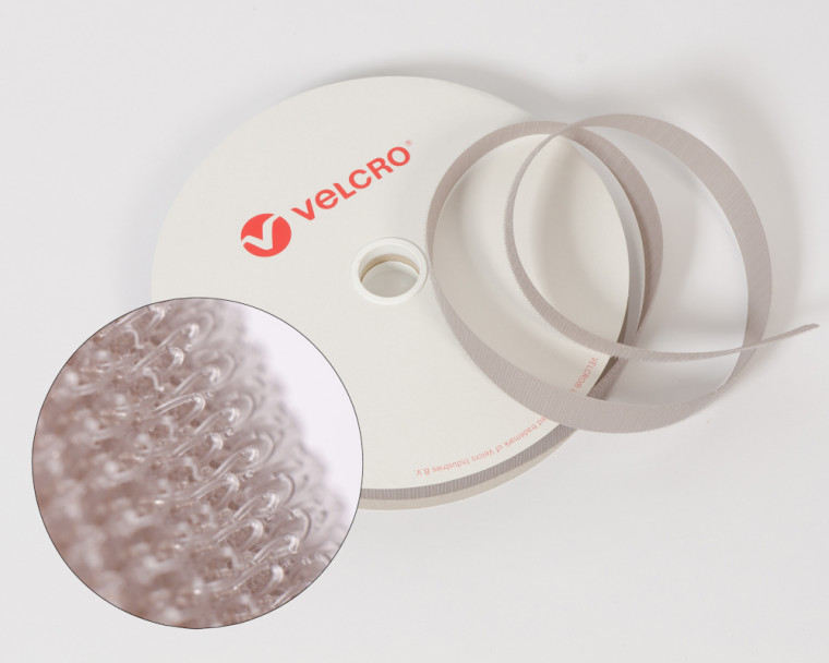 VELCRO®-Hakenband 100mm zum Aufnähen in Hellgrau