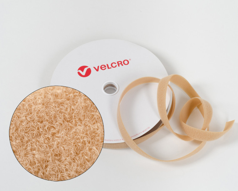 VELCRO®-Flauschband 20mm zum Aufnähen in Farbe Beige