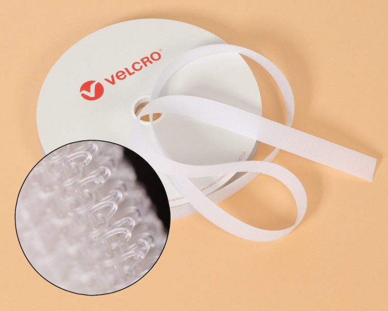 VELCRO®-Hakenband 10mm zum Aufnähen in Farbe Weiss