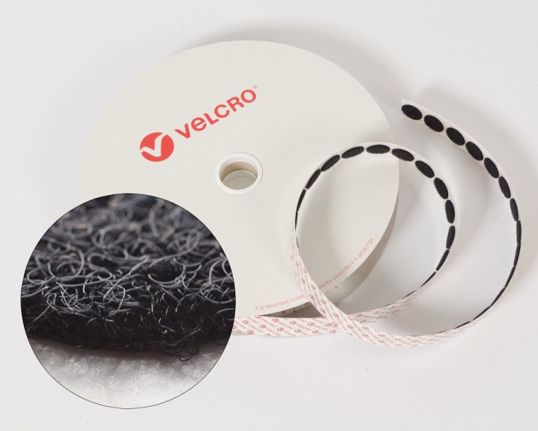 Rolle 100 St. VELCRO® 15mm Flauschpunkte selbstklebend schwarz