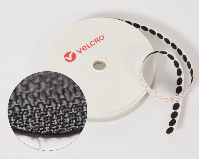 Rolle 520 St. VELCRO® 45mm Hakenpunkte selbstklebend schwarz